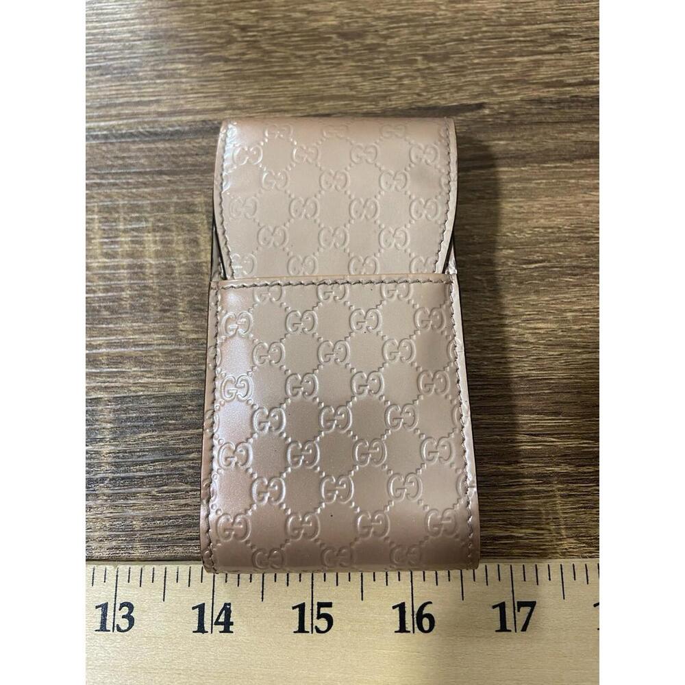 Gucci Guccissima rose gold pink leather cigarette case pouch